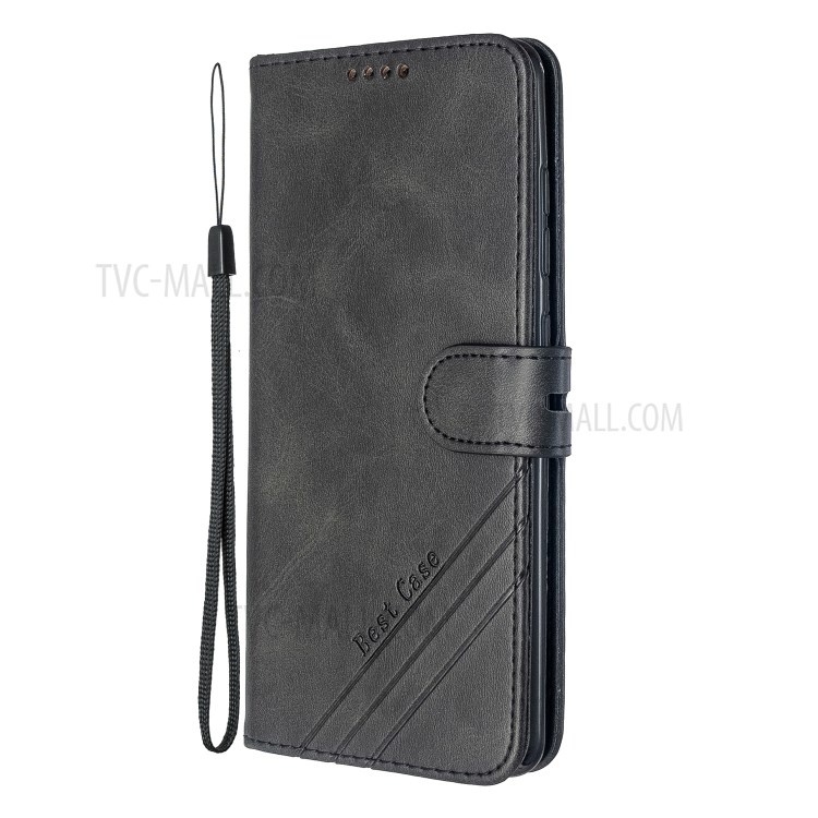 Wallet Stand PU Leather Cell Phone Cover with Lanyard for Samsung Galaxy A51 5G SM-A516 - Black-3