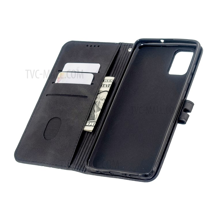 Wallet Stand PU Leather Cell Phone Cover with Lanyard for Samsung Galaxy A51 5G SM-A516 - Black-5