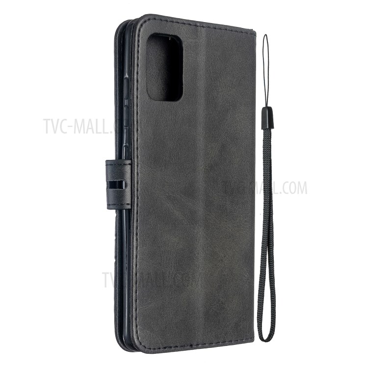 Protective Wallet Leather Stand Phone Cover Case with Lanyard for Samsung Galaxy A71 5G SM-A716 - Black-4