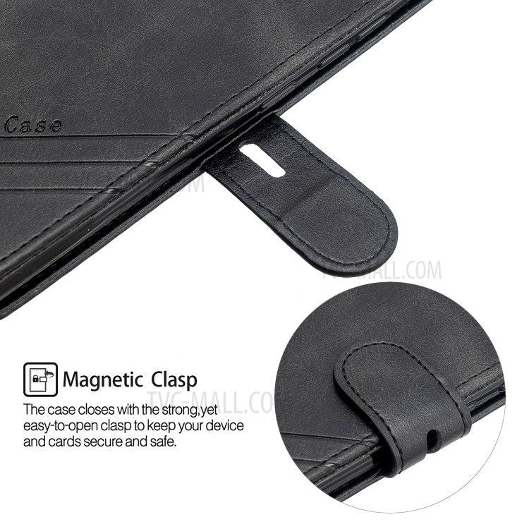 Protective Wallet Leather Stand Phone Cover Case with Lanyard for Samsung Galaxy A71 5G SM-A716 - Black-8