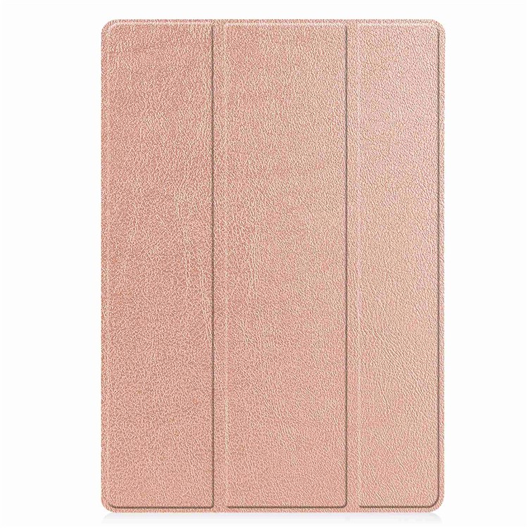 Tri-fold Stand Smart Leather Case with Pen Slot for Samsung Galaxy Tab S7 Plus 12.4 inch - Rose Gold-7