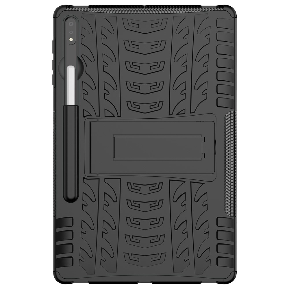 Cool Tyre Hybrid PC + TPU Protector Cover with Kickstand for Samsung Galaxy Tab S7 Plus - Black-7