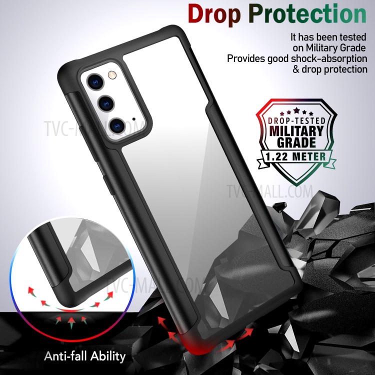 Metal + TPU + PC Back Hybrid Shell for Samsung Galaxy Note 20/Note 20 5G - Black-5
