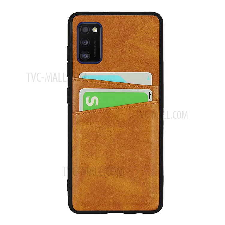 PU Leather + TPU Phone Casing Card Slots Cover for Samsung Galaxy A41 (Global Version) - Brown-2