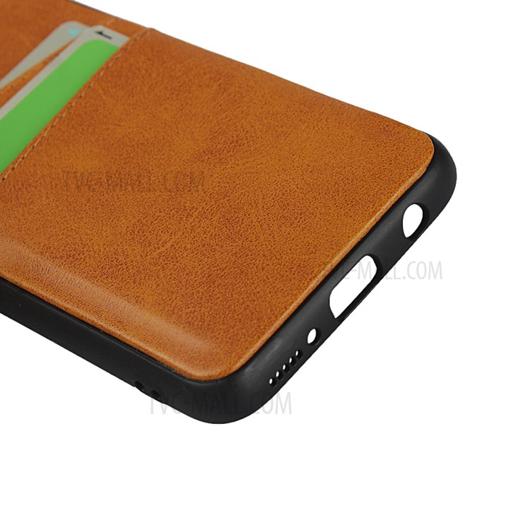 PU Leather + TPU Combo Casing Card Slots Cover for Samsung Galaxy A40 - Brown-8