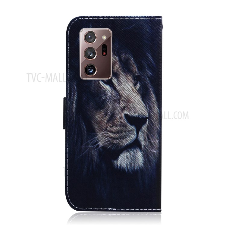 Pattern Printing PU Leather Wallet Case for Samsung Galaxy Note20 Ultra 5G / Galaxy Note20 Ultra - Lion-3