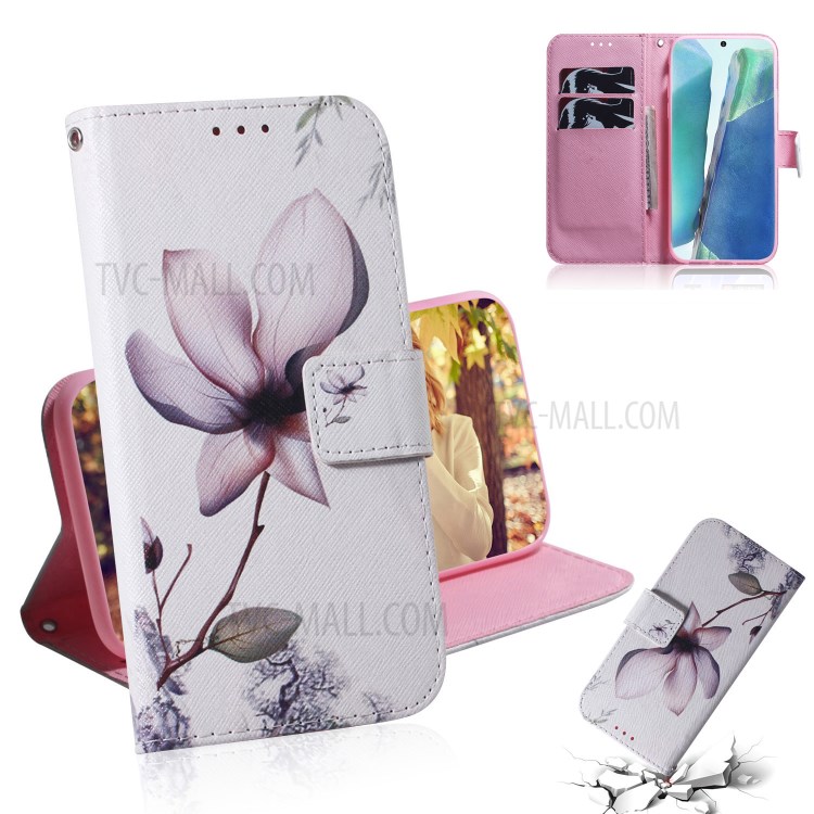 Pattern Printing PU Leather Wallet Case for Samsung Galaxy Note 20 5G / Galaxy Note 20 - Beautiful Flower-1