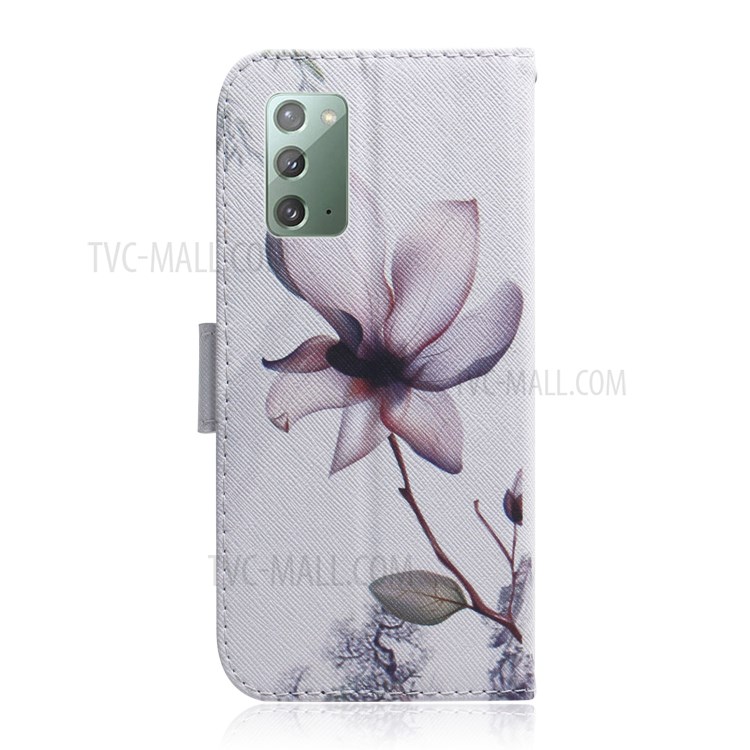 Pattern Printing PU Leather Wallet Case for Samsung Galaxy Note 20 5G / Galaxy Note 20 - Beautiful Flower-3