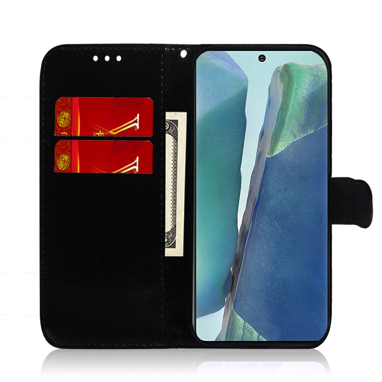 Mirror-like Surface Flip Leather Wallet Stand Protective Case for Samsung Galaxy Note 20 5G / Galaxy Note 20 - Black-9