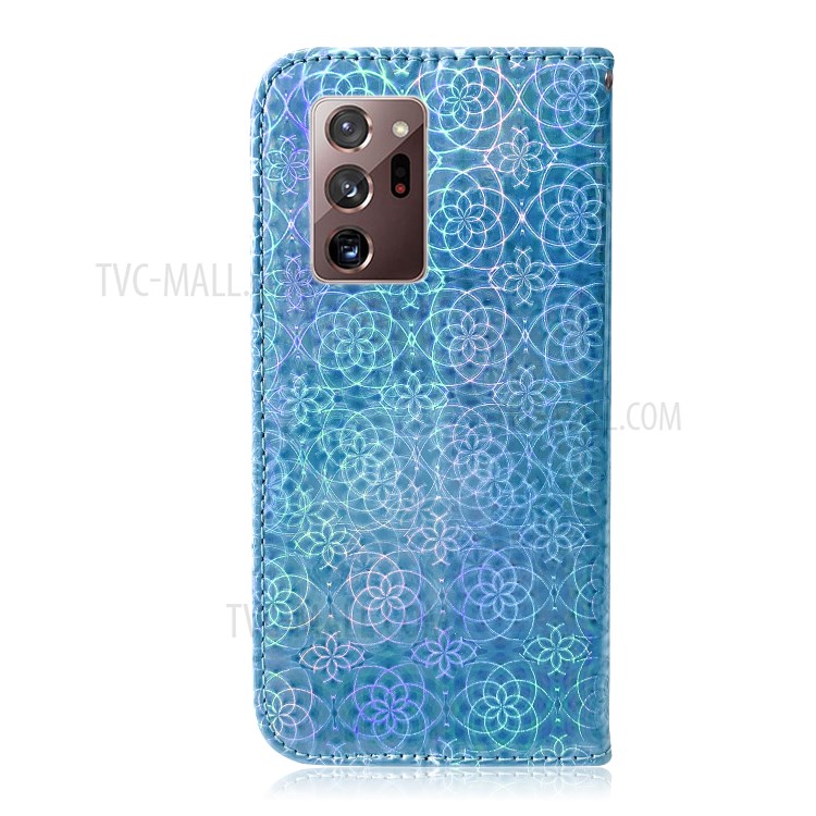 Flower Style Magnetic Leather Case for Samsung Galaxy Note20 Ultra/Note20 Ultra 5G - Blue-3