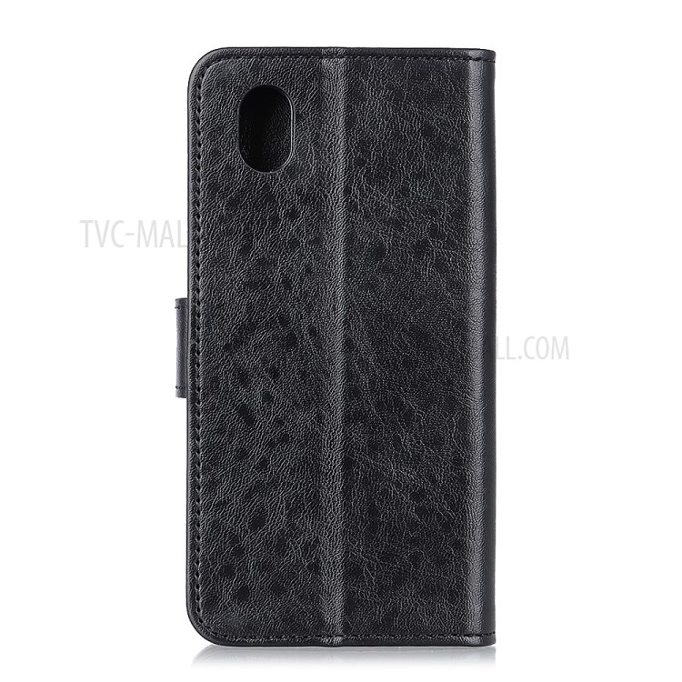 Crazy Horse Wallet Leather Stand Case for Samsung Galaxy A01 Core - Black-3