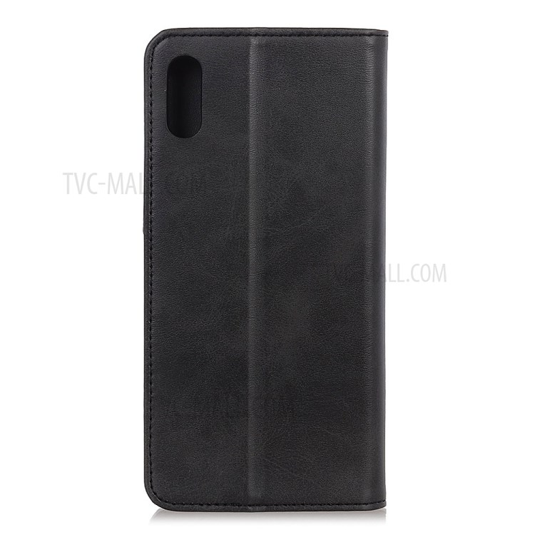 Auto-absorbed Split Leather Wallet Case Phone Cover for Samsung Galaxy A01 Core - Black-3