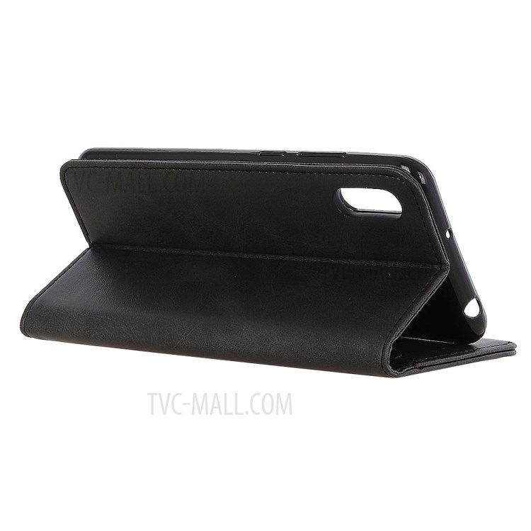 Auto-absorbed Split Leather Wallet Case Phone Cover for Samsung Galaxy A01 Core - Black-4