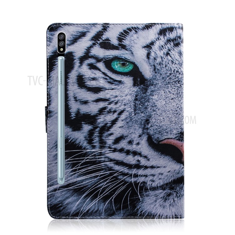 Pattern Printing Wallet Leather Tablet Case for Samsung Galaxy Tab S7 T870 - Tiger Face-3