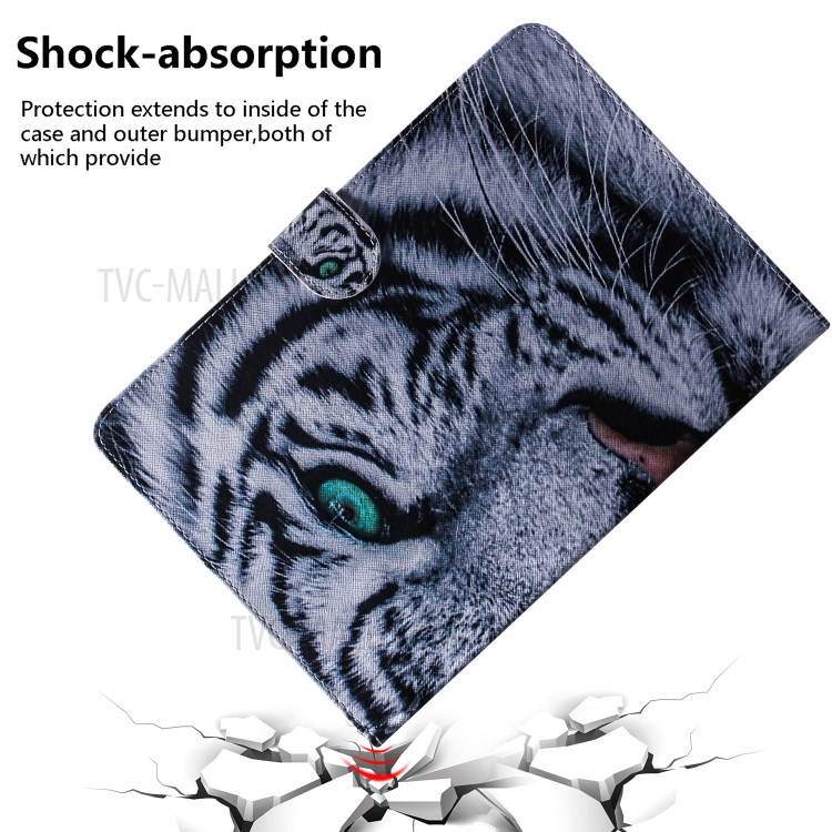 Pattern Printing Wallet Leather Tablet Case for Samsung Galaxy Tab S7 T870 - Tiger Face-5
