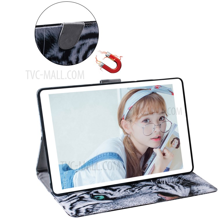 Pattern Printing Wallet Leather Tablet Case for Samsung Galaxy Tab S7 T870 - Tiger Face-6