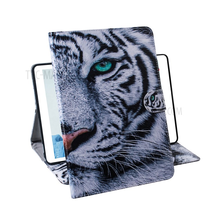 Pattern Printing Wallet Leather Tablet Case for Samsung Galaxy Tab S7 T870 - Tiger Face-7
