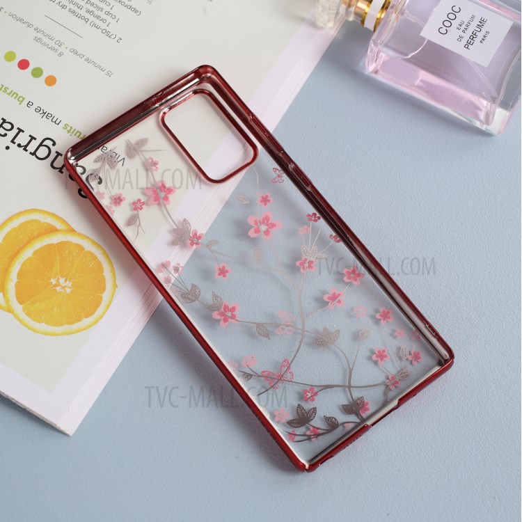 SULADA Electroplating Rhinestone Decoration Patterned Hard PC Case for Samsung Galaxy Note20 Ultra/Note20 Ultra 5G - Red-5