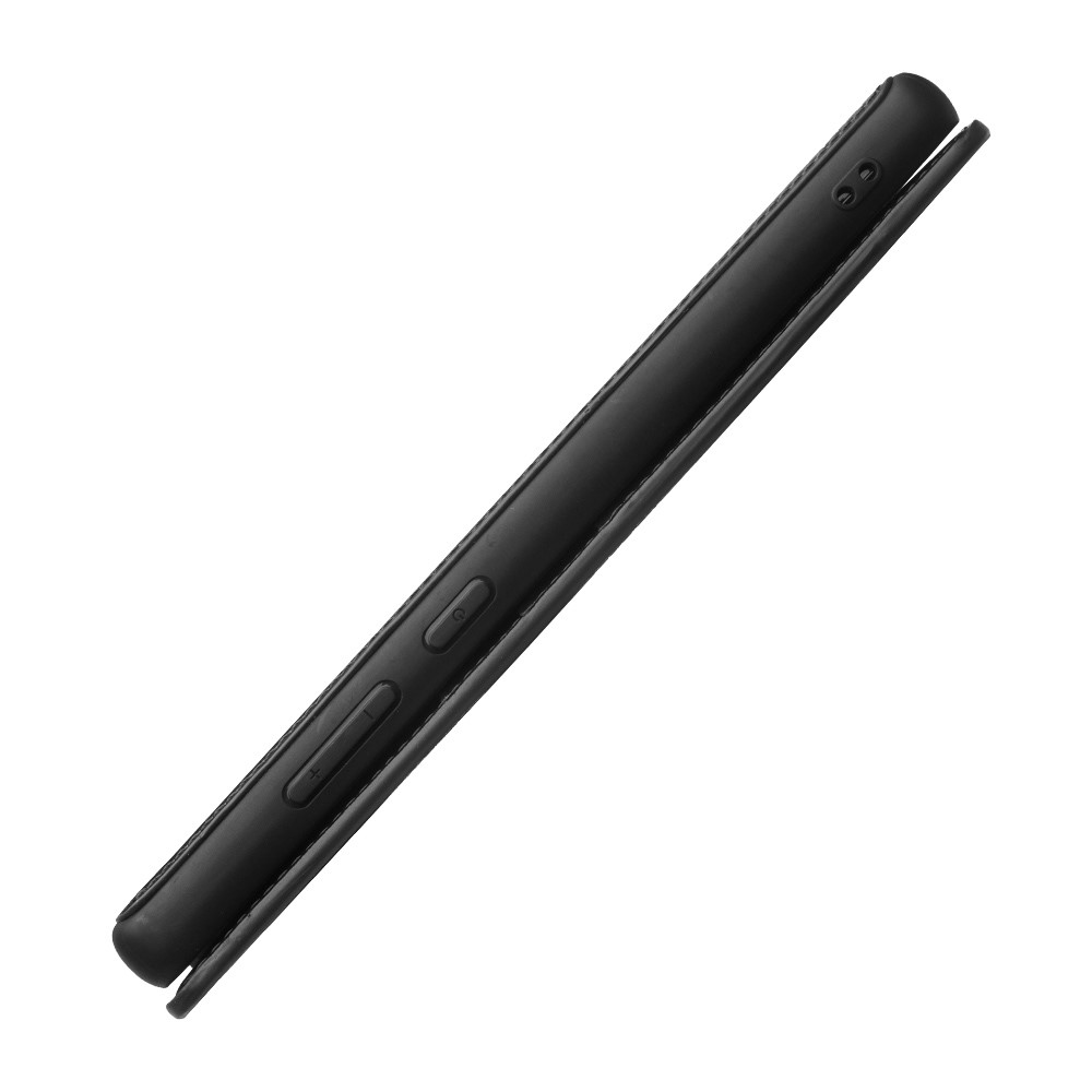 Couvercle de Portefeuille en Cuir Vache Véritable Qialino Pour Samsung Galaxy Note20 4g / 5g - le Noir