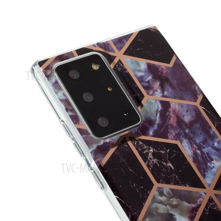 Marble Skin IMD TPU Electroplating Shell for Samsung Galaxy Note20 Ultra/Note20 Ultra 5G - Black/Grey-4