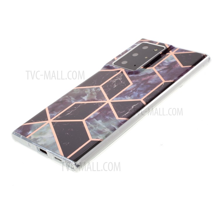 Marble Skin IMD TPU Electroplating Shell for Samsung Galaxy Note20 Ultra/Note20 Ultra 5G - Black/Grey-5