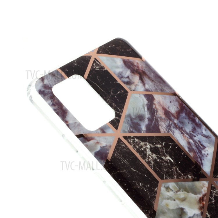 Electroplated Splicing Marble Pattern IMD TPU Cover for Samsung Galaxy A51 5G SM-A516 - Black-6