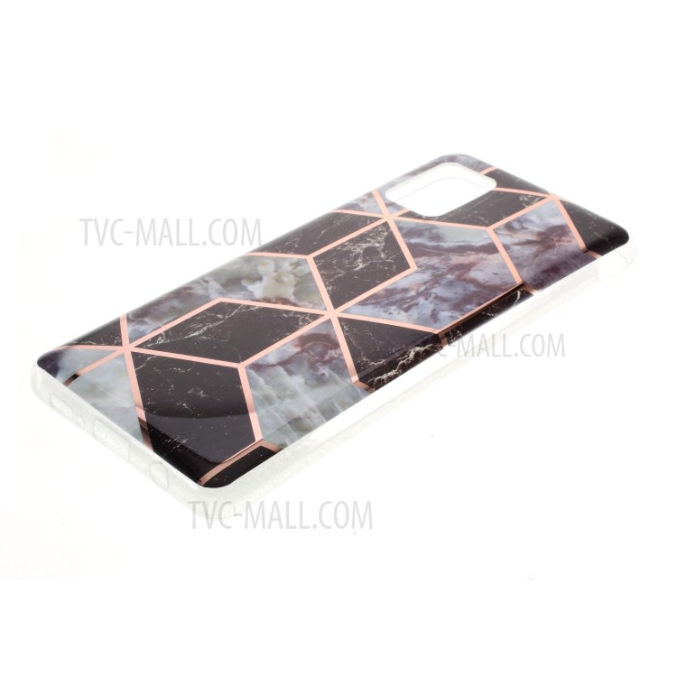 Marble Skin IMD Electroplating Color Matching TPU Cover for Samsung Galaxy A71 5G SM-A716 - Black/Grey-4