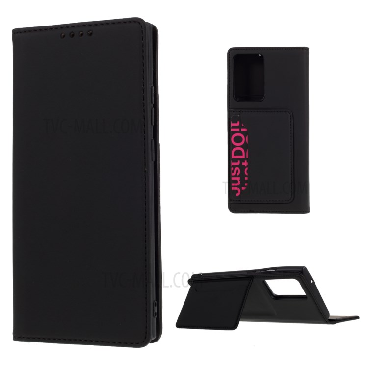 Liquid Silicone Leather with Wallet Case for Samsung Galaxy Note20 Ultra/Note20 Ultra 5G - Black-1