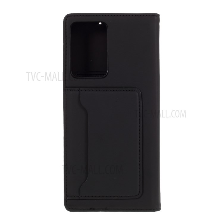 Liquid Silicone Leather with Wallet Case for Samsung Galaxy Note20 Ultra/Note20 Ultra 5G - Black-2