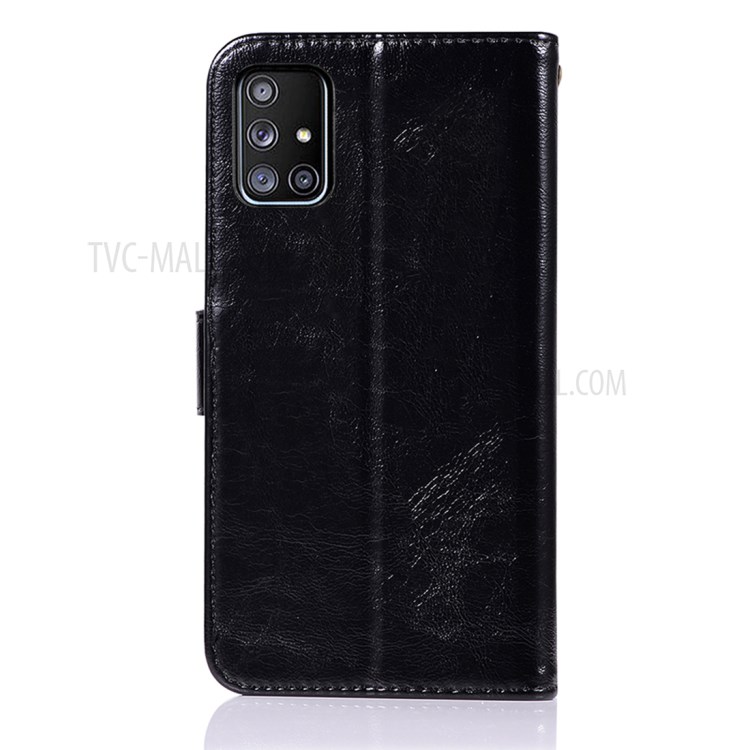 Premium Vintage Leather Wallet Stand Case for Samsung Galaxy A71 5G SM-A716 - Black-4