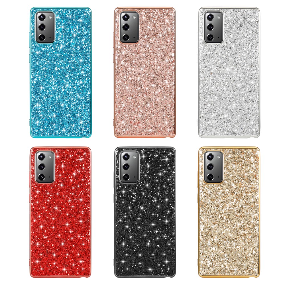 Glittering Sequins Plated TPU Frame + PC Hybrid Case for Samsung Galaxy Note 20 / Note 20 5G - Rose Gold-7