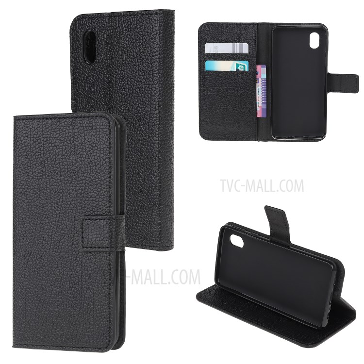 Litchi Skin Wallet Flip Leather Stand Case for Samsung Galaxy A01 Core-1