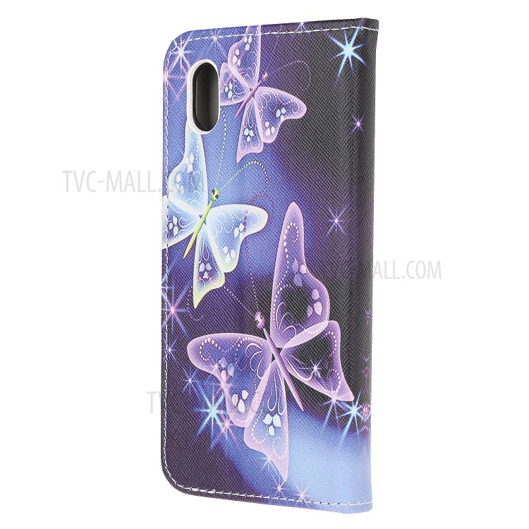 Cross Texture Pattern Printing Leather Cover for Samsung Galaxy A01 Core - Beautiful Butterfly-3