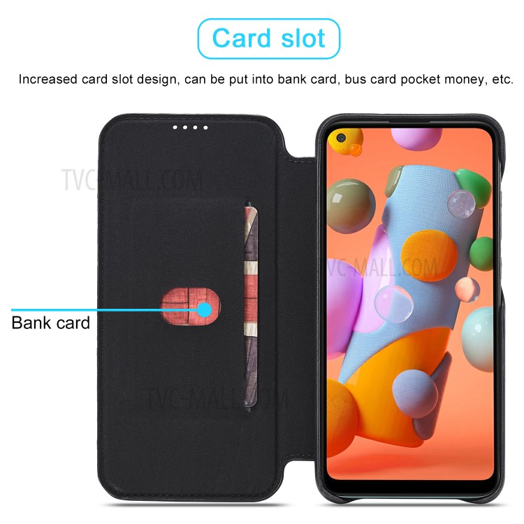 LC.IMEEKE Retro PU Leather Card Holder Case Phone Shell for Samsung Galaxy A11 (EU Version) - Black-12