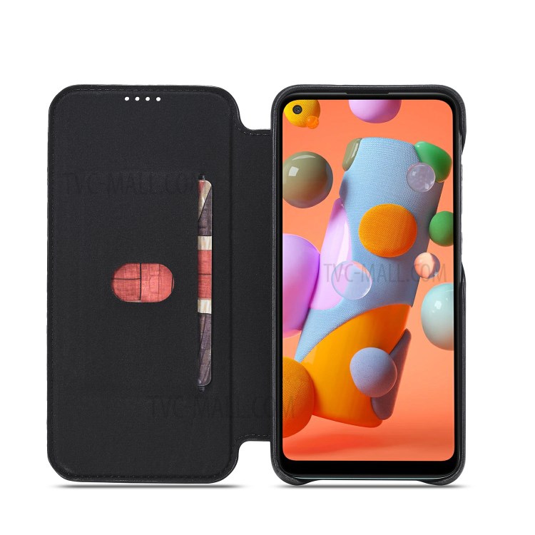 LC.IMEEKE Retro PU Leather Card Holder Case Phone Shell for Samsung Galaxy A11 (EU Version) - Black-4
