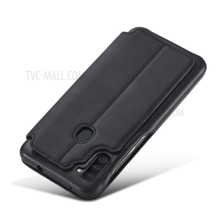 LC.IMEEKE Retro PU Leather Card Holder Case Phone Shell for Samsung Galaxy A11 (EU Version) - Black-7
