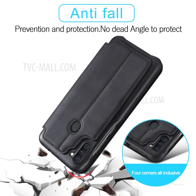 LC.IMEEKE Retro PU Leather Card Holder Case Phone Shell for Samsung Galaxy A11 (EU Version) - Black-9