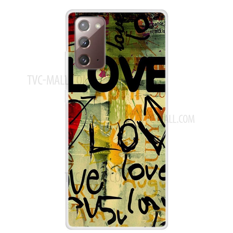 Pattern Printing TPU Case for Samsung Galaxy Note 20/Note 20 5G - LOVE Pattern-1