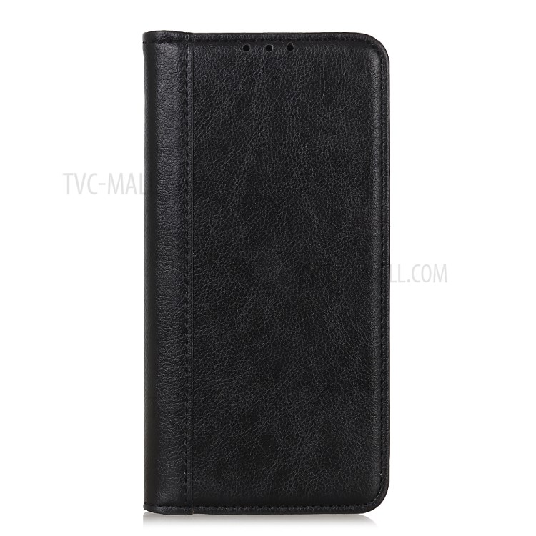 Litchi Skin Split Leather Auto-absorbed Cover for Samsung Galaxy M31s - Black-2