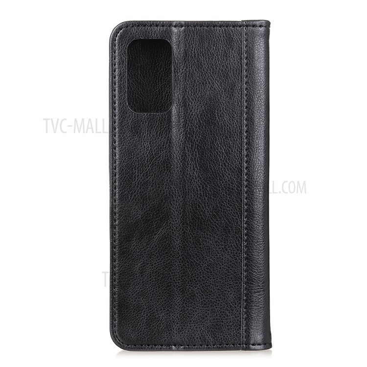 Litchi Skin Split Leather Auto-absorbed Cover for Samsung Galaxy M31s - Black-3