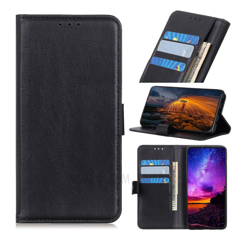 Litchi Skin with Wallet Leather Cover for Samsung Galaxy M31s - Black-1