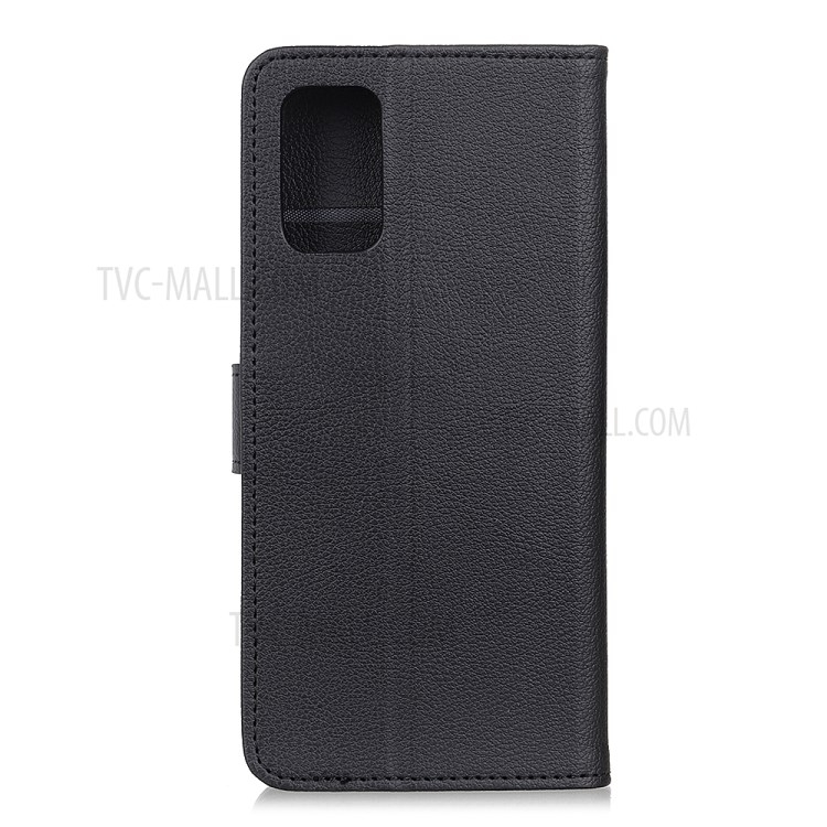 Auto-absorbed Litchi Skin Stylish Leather Protective Cover for Samsung Galaxy M31s - Black-3