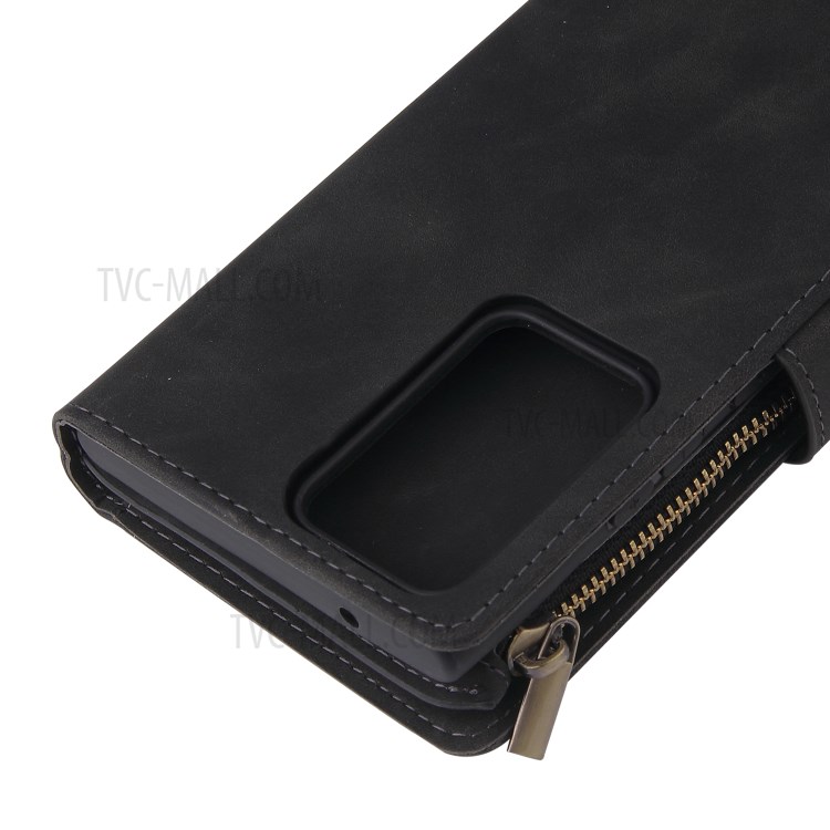 With Zipper Pocket Leather Stand Case for Samsung Galaxy Note20 Ultra/Note20 Ultra 5G - Black-10