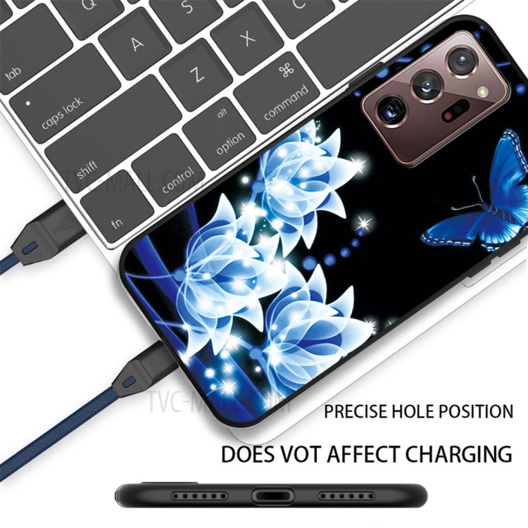 Pattern Printing TPU Case for Samsung Galaxy Note20 Ultra/Note20 Ultra 5G - Blue Flower-3