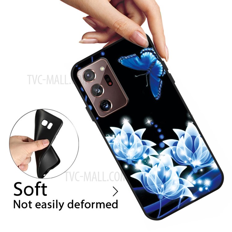 Pattern Printing TPU Case for Samsung Galaxy Note20 Ultra/Note20 Ultra 5G - Blue Flower-4