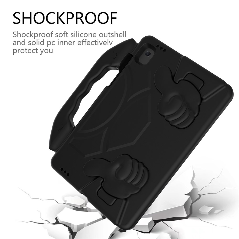 Kickstand de Pouce à L'épreuve du Choc EVA Case de Protection Pour Samsung Galaxy Tab S5e SM-T720 - le Noir