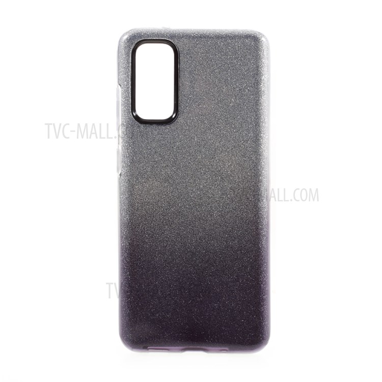 Gradient Color TPU + PC Hybrid Phone Back Case for Samsung Galaxy S20 - Black-1