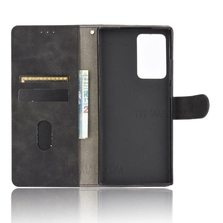 Skin-touch Leather Wallet Protective Case for Samsung Galaxy Note20 Ultra/Note20 Ultra 5G - Black-3