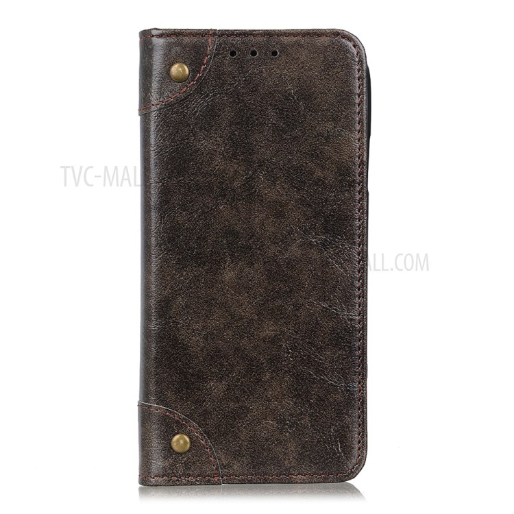 Auto-absorbed Leather Wallet Phone Case for Samsung Galaxy M31s - Coffee-7