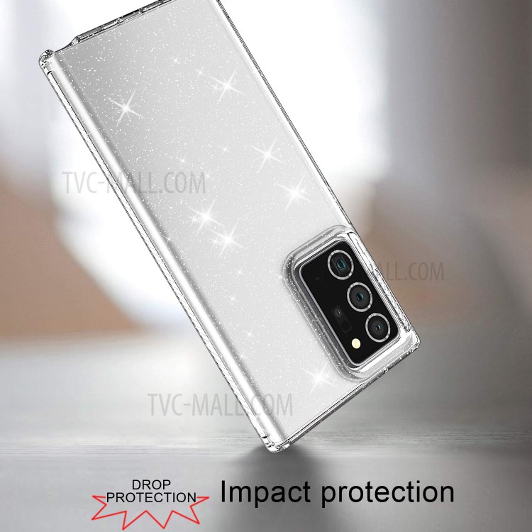 Thicken Protection Flash Powder TPU Case for Samsung Galaxy Note20 Ultra/Note20 Ultra 5G - Transparent-4